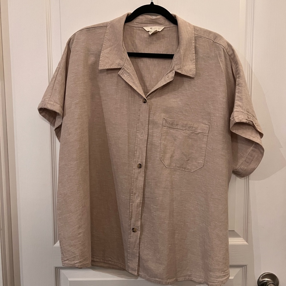 H&M Linen Tan Shirt